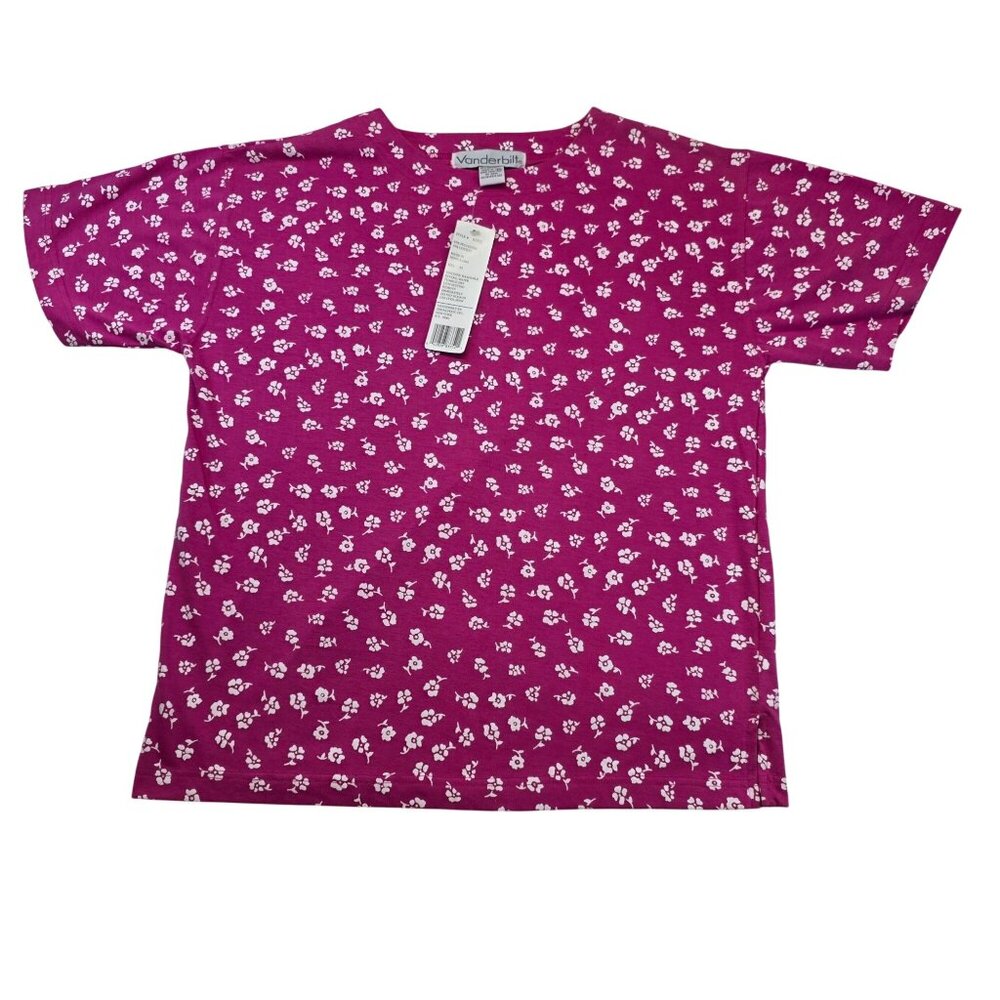 Vanderbilt Ditsy Floral Top Size M Pink White Romantic Barbiecore Coquette Indie